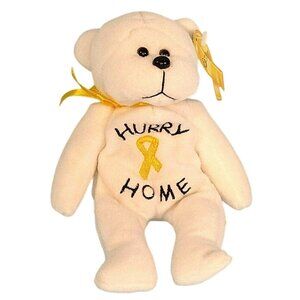 Plushland March of Dimes Hurry Home Teddy Bear White Plush Toy Stuffed Animal 9"